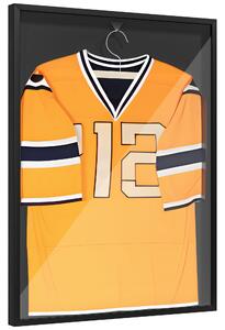HOMCOM Football Shirt Frame Display, Acrylic Jersey Frame with UV Protection, Aluminium Sports Shirt Shadow Box for Basketball Football Baseball, 60 x 80 cm, Black