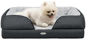 PawHut Calming Dog Bed Pet Mattress w/ Removable Cover, Anti-Slip Bottom, for Small Dogs, 70L x 50W x 18Hcm - Charcoal Grey Aosom UK