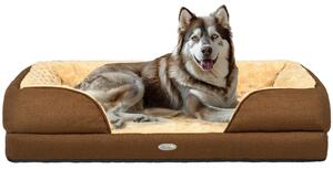 PawHut Calming Dog Bed Pet Mattress w/ Removable Cover, Anti-Slip Bottom, for Large Dogs, 120L x 80W x 22Hcm - Brown Aosom UK