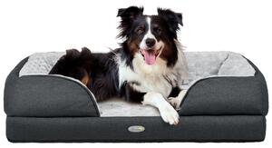 PawHut Calming Dog Bed Pet Mattress w/ Removable Cover, Anti-Slip Bottom, for Medium Dogs, 90L x 69W x 21Hcm - Charcoal Grey Aosom UK