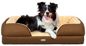 PawHut Calming Dog Bed Pet Mattress w/ Removable Cover, Anti-Slip Bottom, for Medium Dogs, 90L x 69W x 21Hcm - Brown Aosom UK
