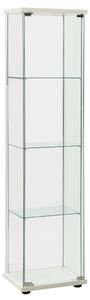 Storage Cabinet Tempered Glass White