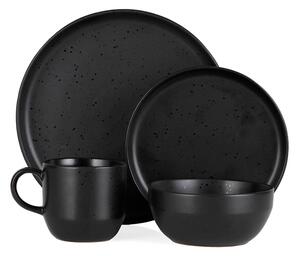 Barbary & Oak Luna Stoneware 16 Piece Dinner Set Black