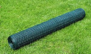 Chicken Wire Fence Galvanised with PVC Coating 25x0.5 m Green