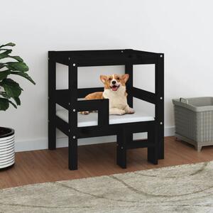 Dog Bed Black 55.5x53.5x60 cm Solid Wood Pine