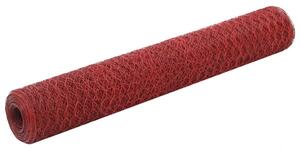 Chicken Wire Fence Steel with PVC Coating 25x1 m Red