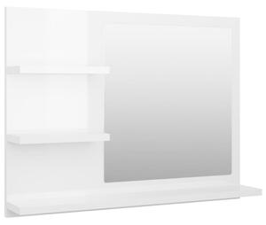 Bathroom Mirror High Gloss White 60x10.5x45 cm Engineered Wood
