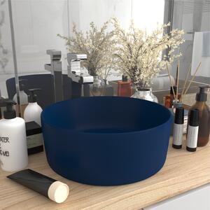Luxury Wash Basin Round Matt Dark Blue 40x15 cm Ceramic
