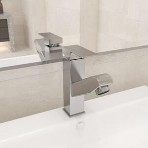 Bathroom Basin Faucet with Pull-out Function Silver 157x172 mm