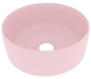 Luxury Wash Basin Round Matt Pink 40x15 cm Ceramic