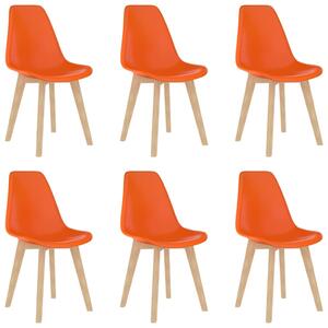 Dining Chairs 6 pcs Orange Plastic
