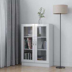 Vitrine Cabinet High Gloss White 82.5x30.5x115 cm Engineered Wood