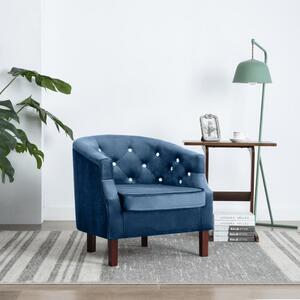 247008 Armchair Velvet Upholstery 65x64x65 cm Blue