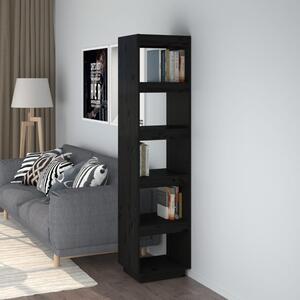 Book Cabinet/Room Divider Black 40x35x167 cm Solid Wood Pine