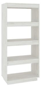 Book Cabinet/Room Divider White 60x35x135 cm Solid Pinewood