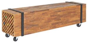 TV Stand 110x30x32.5 cm Solid Teak Wood