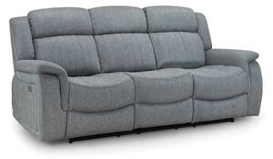 Lindsay Fabric Electric Recliner 3 Seater Sofa In Grey