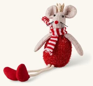 Decorative Christmas mouse - 26 cm. - Red - Søstrene Grene