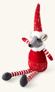 Decorative Christmas mouse - 35 cm. - Red - Søstrene Grene