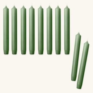 Taper candles 19 cm 10 pcs - Paraffin. Ø2,2 x 19 cm. 10 pcs. - Moss Green - Søstrene Grene