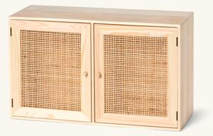 Cabinet - Pinewood/plywood/rattan. 50 x 20 x 30 cm. - Nature - Søstrene Grene