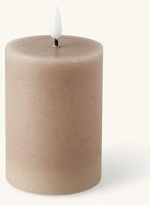 LED pillar candle 10 cm - 7 x 10 cm. - Warm Grey - Søstrene Grene