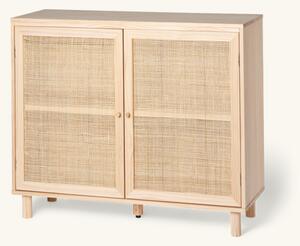 Cabinet - Pinewood/rattan. 95 x 35 x 80 cm. - Nature - Søstrene Grene