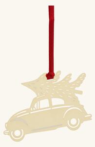 Christmas car ornament - Metal. 7.5 x 0.1 x 5 cm. - Gold - Pluto