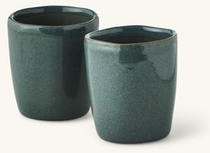 Mugs 2-pack - Stoneware. 8 x 9 cm. 2 pcs. - Blue - Søstrene Grene