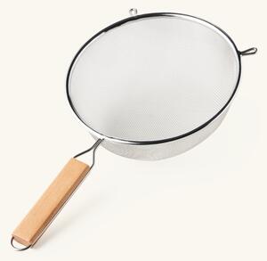 Sieve - Stainless steel/beech. 18 cm. - Silver - Søstrene Grene