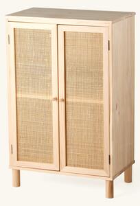 Wooden cabinet - Pine wood/rattan. 57.5 x 33.5 x 90 cm. - Medium Wood - Søstrene Grene