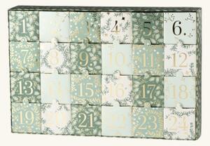 DIY Advent calendar - Paper. 20.5 x 5 x 30.5 cm. 24 boxes. - Moss Green - Søstrene Grene