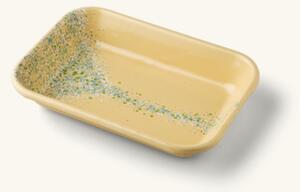 Flow Fest tray small - yellow - Enameled steel. 22 x 16 x 3.7 cm. - Lemon - Kapka