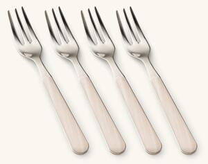 Dessert fork set Texture Legno - Stainless steel/polyester. 15 cm. 4 pcs. - Off White - NEVA Posateria Creativa