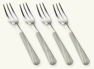 Dessert fork set Texture Legno - Stainless steel/polyester. 15 cm. 4 pcs. - Milky Green - NEVA Posateria Creativa