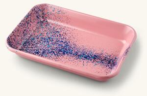 Flow Fest tray large - pink - Enameled steel. 27 x 19.5 x 4 cm. - Rose - Kapka