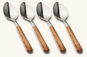 Tablespoon set Texture Legno - Stainless steel/polyester. 20.5 cm. 4 pcs. - Nature - NEVA Posateria Creativa