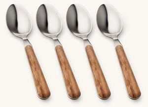 Teaspoon set Texture Legno - Stainless steel/polyester. 14.7 cm. 4 pcs. - Nature - NEVA Posateria Creativa