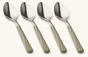 Tablespoon set Texture Legno - Stainless steel/polyester. 20.5 cm. 4 pcs. - Milky Green - NEVA Posateria Creativa