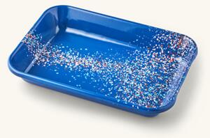 Flow Fest tray large - blue - Enameled steel. 27 x 19.5 x 4 cm. - Electric Blue - Kapka