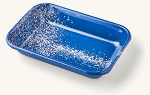 Flow Fest tray small - blue - Enameled steel. 22 x 16 x 3.7 cm. - Electric Blue - Kapka