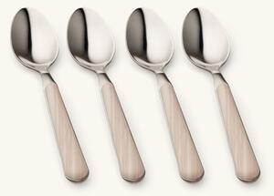 Teaspoon set Texture Legno - Stainless steel/polyester. 14.7 cm. 4 pcs. - Off White - NEVA Posateria Creativa