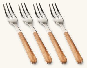 Dessert fork set Texture Legno - Stainless steel/polyester. 15 cm. 4 pcs. - Nature - NEVA Posateria Creativa