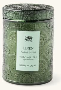 Scented candle Linen - Rapeseed wax. 11 cm. 67 hours. - Pine Green - Søstrene Grene