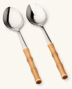 Salad spoon Bamboo - Stainless steel/nylon. 26.5 cm. 2 pcs. - Nature - NEVA Posateria Creativa