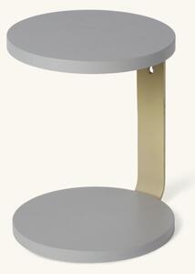 Round shelf - Ash wood/stainless steel. Ø23 x H25 cm. - Silver Grey - Hübsch