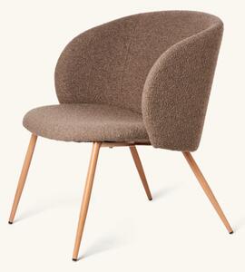 Lounge chair with bouclé fabric - Iron/polyester/polyurethane. 50 x 42.5 x 81 cm. - Brown - Søstrene Grene