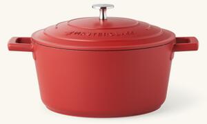 Casserole Dish with Lid 4 L - Cast aluminium/stainless steel base. 4 L. - Tomato Red - MASTERCLASS