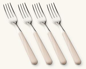 Fork set Texture Legno - Stainless steel/polyester. 20 cm. 4 pcs. - Off White - NEVA Posateria Creativa