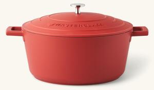 Casserole Dish with Lid 5 L - Cast aluminium/stainless steel base. 5 L. - Tomato Red - MASTERCLASS